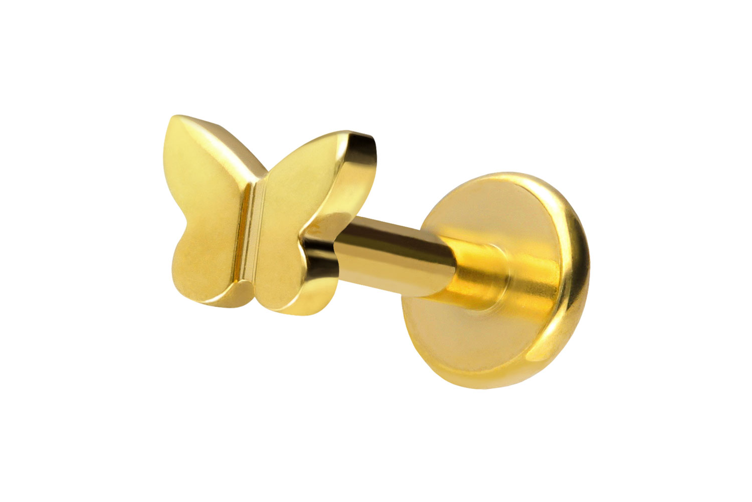 Titan Labret Piercing mit Push Fit SCHMETTERLING